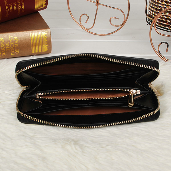 dior zippy wallet calfskin 118 black&white - Click Image to Close